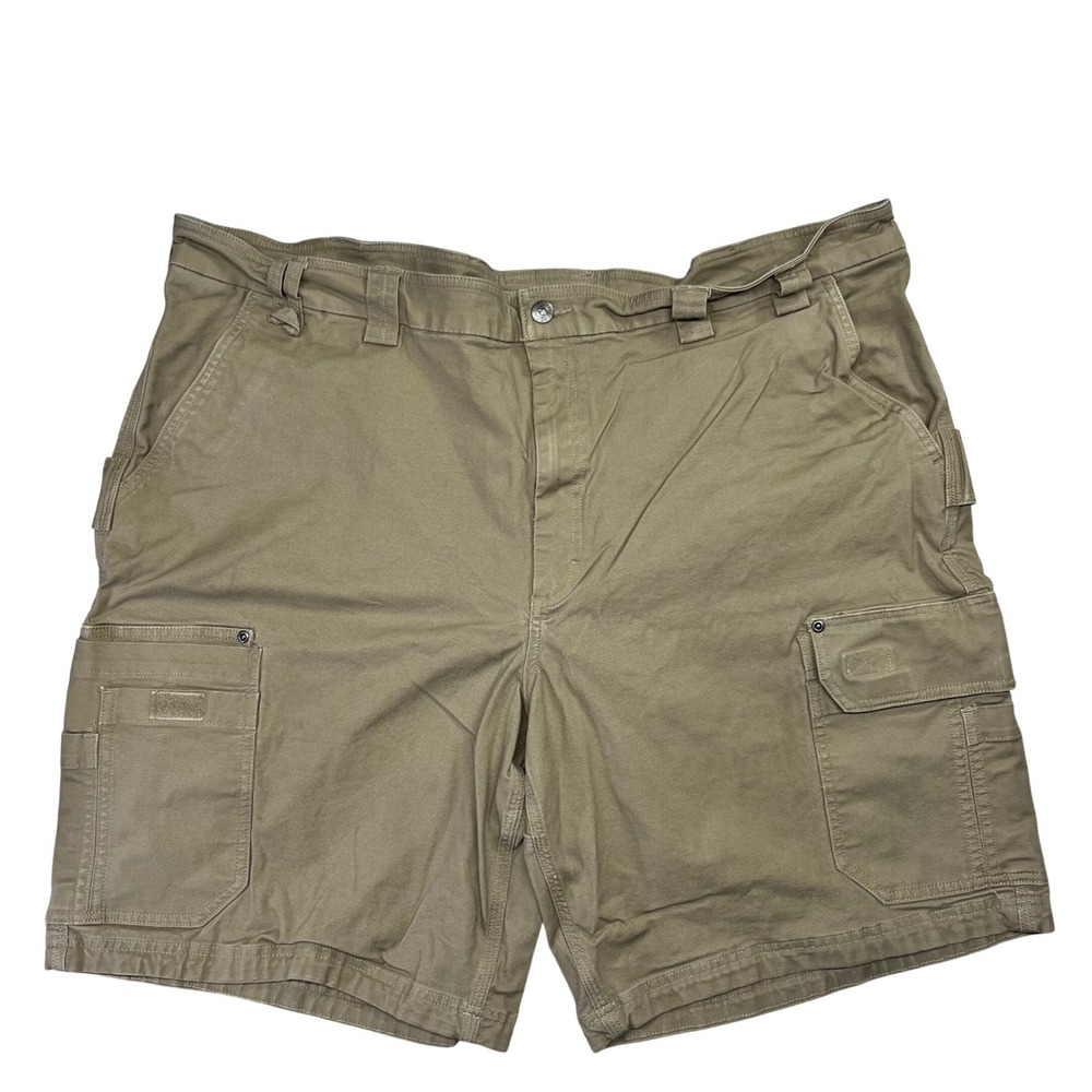 Duluth Trading Co Mens Flex Fire Hose Cargo Shorts Tan‎ 48 Canvas Workwear - Picture 2 of 10